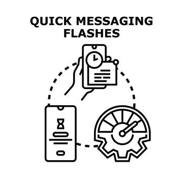 Quick messaging flashes notifications with fast speed Stockillustratie