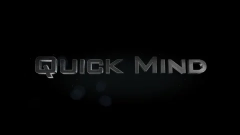 Quick Mind title 3D metal text on black alpha channel background Stock Footage 301265122