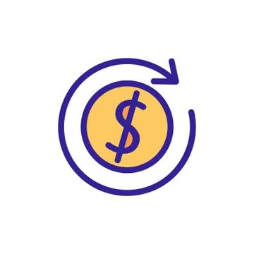 Quick money transfer icon vector outline illustration Stock Illustration