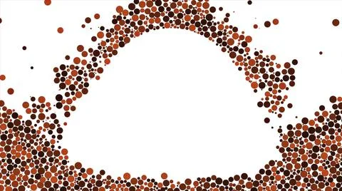 Quick motion of multi-colored dots of different size creating the empty circle Stock Illustration