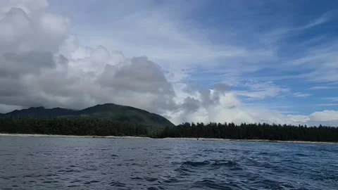 Quick pan of a remote beach and forest in BC Video stock 167369582