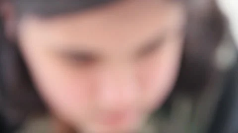 Quick pan from spider to kid watching it Stock Footage 155491716