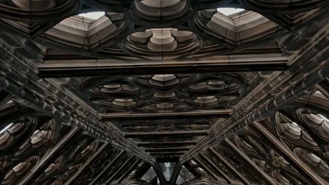 Quick pan tilt down view of Cologne Cathedral interior in Germany Stock Footage 99991101