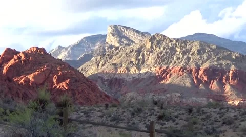 Quick Panning Shot of Red Rock Stock Footage 69134006