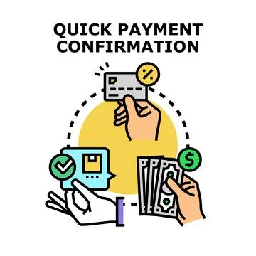 Quick payment confirmation during online transaction process Stock Illustration