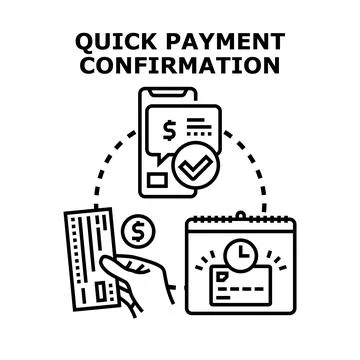 Quick payment confirmation illustration for online banking processing Stock Illustration