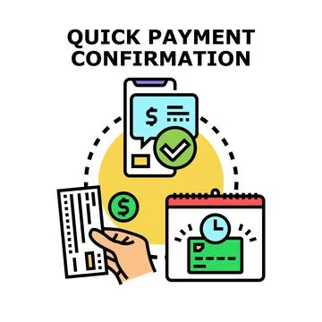 Quick payment confirmation illustration for online banking processing Stock Illustration