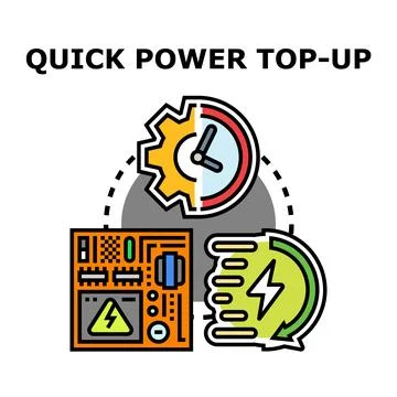 Quick power top up with fast energy charging process Stockillustratie