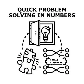 Quick problem solving finding business solutions Stock Illustration
