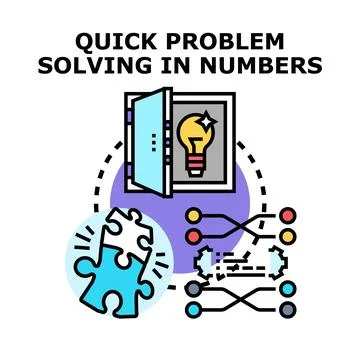 Quick problem solving finding business solutions Ilustração Stock