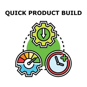 Quick product build development fast delivery process Stock Illustration