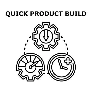Quick product build development fast delivery process Stock Illustration