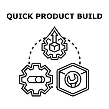 Quick product build development process agile solution concept Illustrazione stock