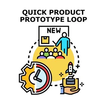 Quick product prototype loop development process Stock Illustration