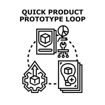Quick product prototype loop development process concept Stock Illustration