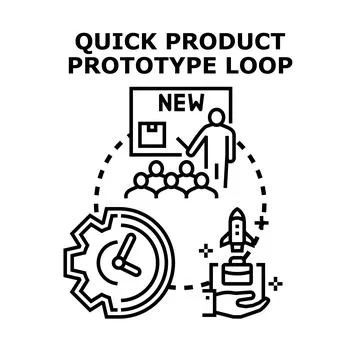 Quick product prototype loop development process Stock Illustration
