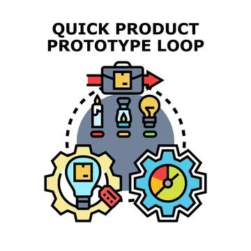 Quick product prototype loop development and innovation Stock Illustration