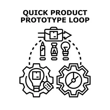 Quick product prototype loop development and innovation Stock Illustration