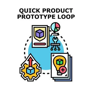 Quick product prototype loop development process concept Stock Illustration
