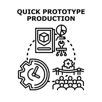 Quick prototype production creating new product solutions Stock Illustration