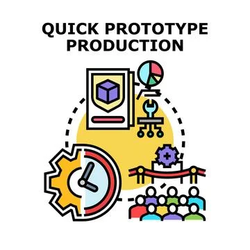 Quick prototype production creating new product solutions Stock Illustration