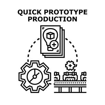 Quick prototype production process vector illustration イラスト素材