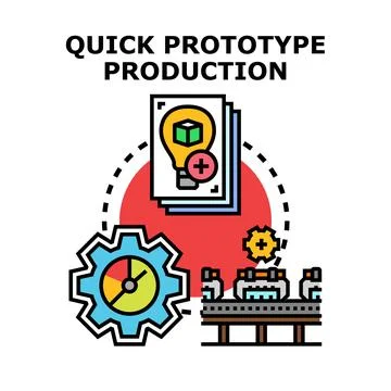 Quick prototype production process vector illustration 스톡 일러스트