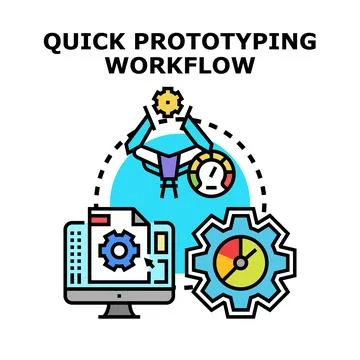 Quick prototyping workflow using innovative development process Stock Illustration
