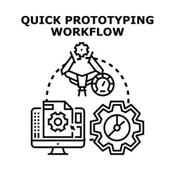Quick prototyping workflow using innovative development process 스톡 일러스트