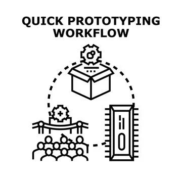Quick prototyping workflow vector concept illustrating stages イラスト素材