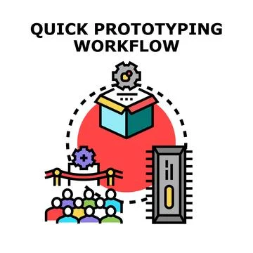 Quick prototyping workflow vector concept illustrating stages イラスト素材