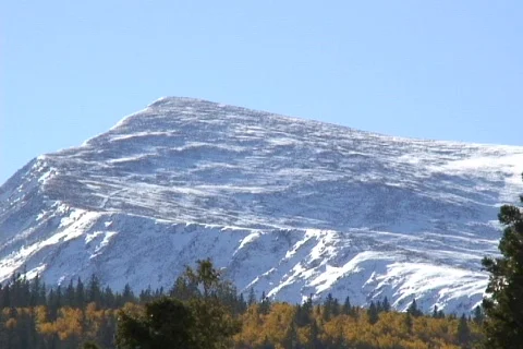 Quick pull back from snowy mountain Stock Footage 266461