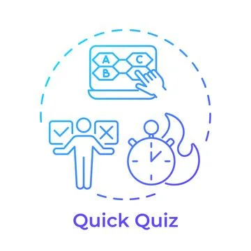 Quick quiz blue gradient concept icon Ilustração Stock