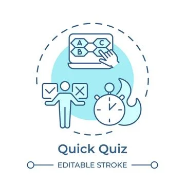 Quick quiz soft blue concept icon Stock Illustration