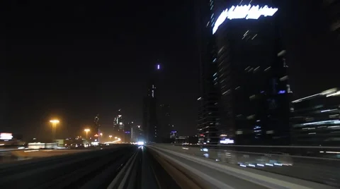 Quick race metro train, front cabin view, fast ride at overground railway Video stock 59618119