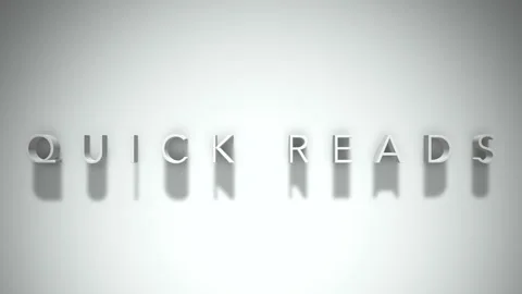 Quick reads 3D title animation with shadows on a white background Stock Footage 297571959