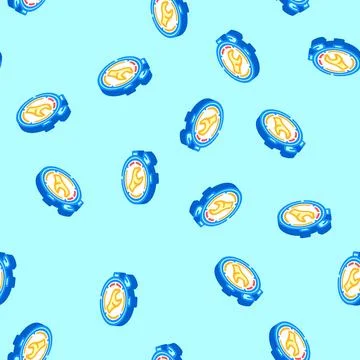 Quick release isometric icon seamless pattern Stock Illustration