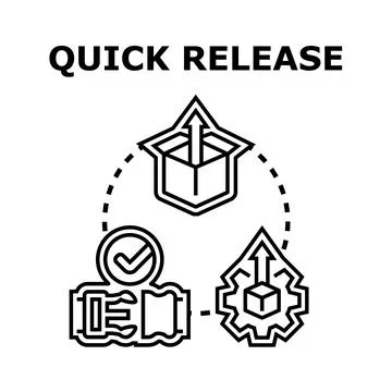 Quick release mechanism and fast unfastening concept Stock Illustration
