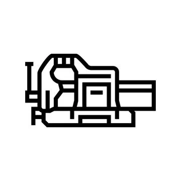 Quick release vice line icon vector illustration Stock Illustration