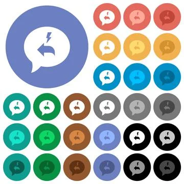 Quick reply message round flat multi colored icons Stock Illustration