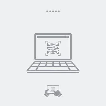 Quick Response Code icon, Quick Response Code laptop, Quick Response Code vec Stock Illustration