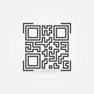 Quick Response Code linear icon. QR vector outline sign Stockillustratie
