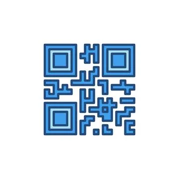 Quick Response Code QR vector concept colored icon 스톡 일러스트
