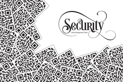 Quick Response Code Security Illustration. QR Code for Supermarket E-commerce Stock Illustration