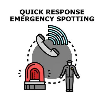 Quick response emergency spotting service concept Stock Illustration