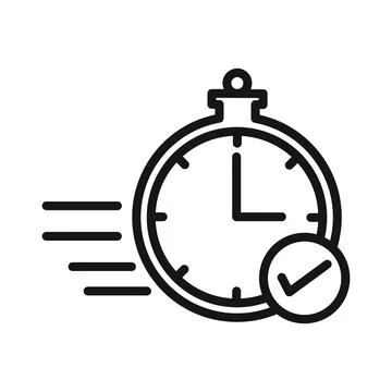 Quick response icon Black line art vector Stock Illustration