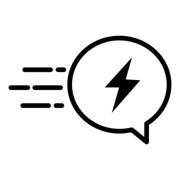 Quick response icon. Fast communication with energy burst sign. Stock Illustration
