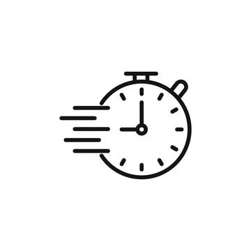 Quick response icon outline collection in black and on white background Stock Illustration