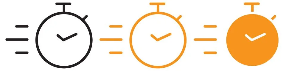 Quick Response Icon Set Immediate Action Illustrations for Communication an.. Stock Illustration