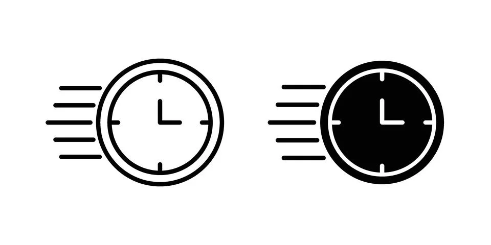 Quick response icon symbol  illustration bundle in black colour Stock Illustration